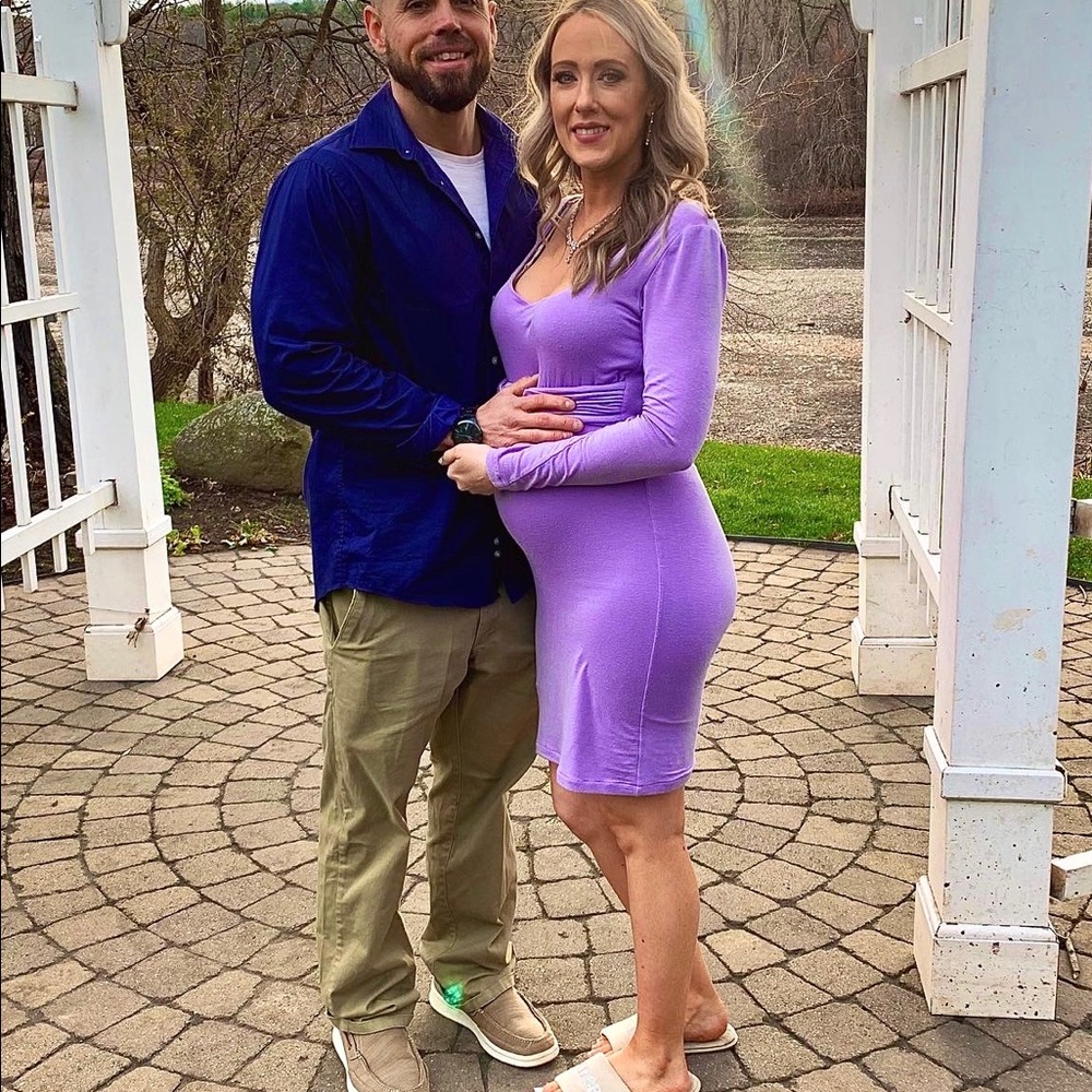 Purple maternity dress - Picture 1 of 3